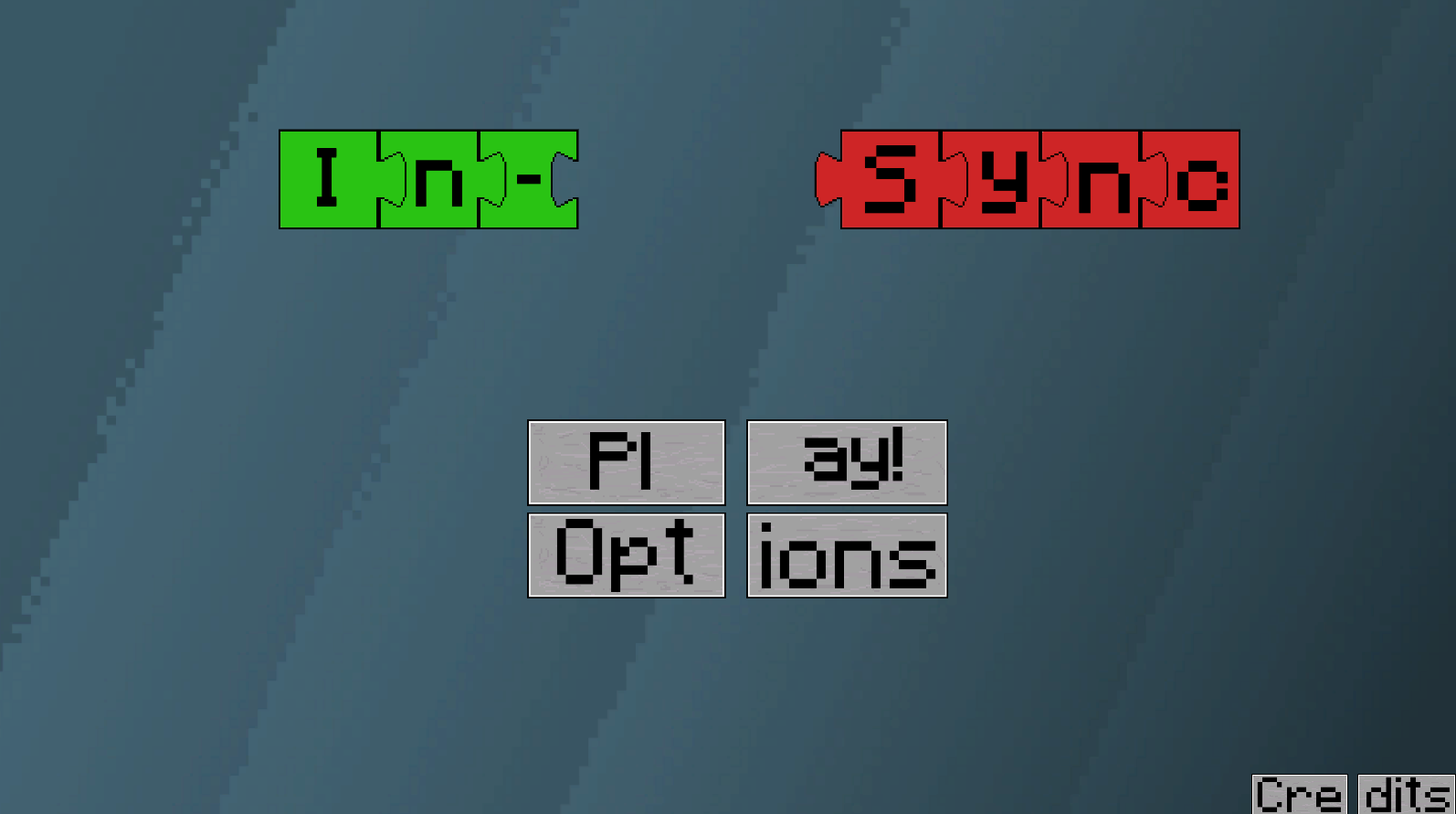 Title screen of a game titled "In-Sync"